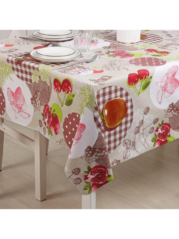 Клеёнка столовая на нетканой основе, ширина 137 см, толщина 0,08 мм, рулон 20 м