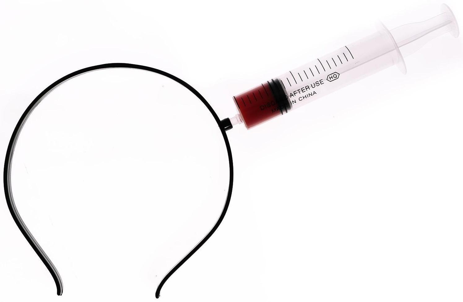 Карнавальный ободок «Шприц»