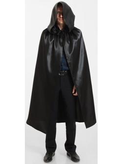 Карнавальный плащ «Хэллоуин» с капюшоном, длина 120 см, цвет чёрный