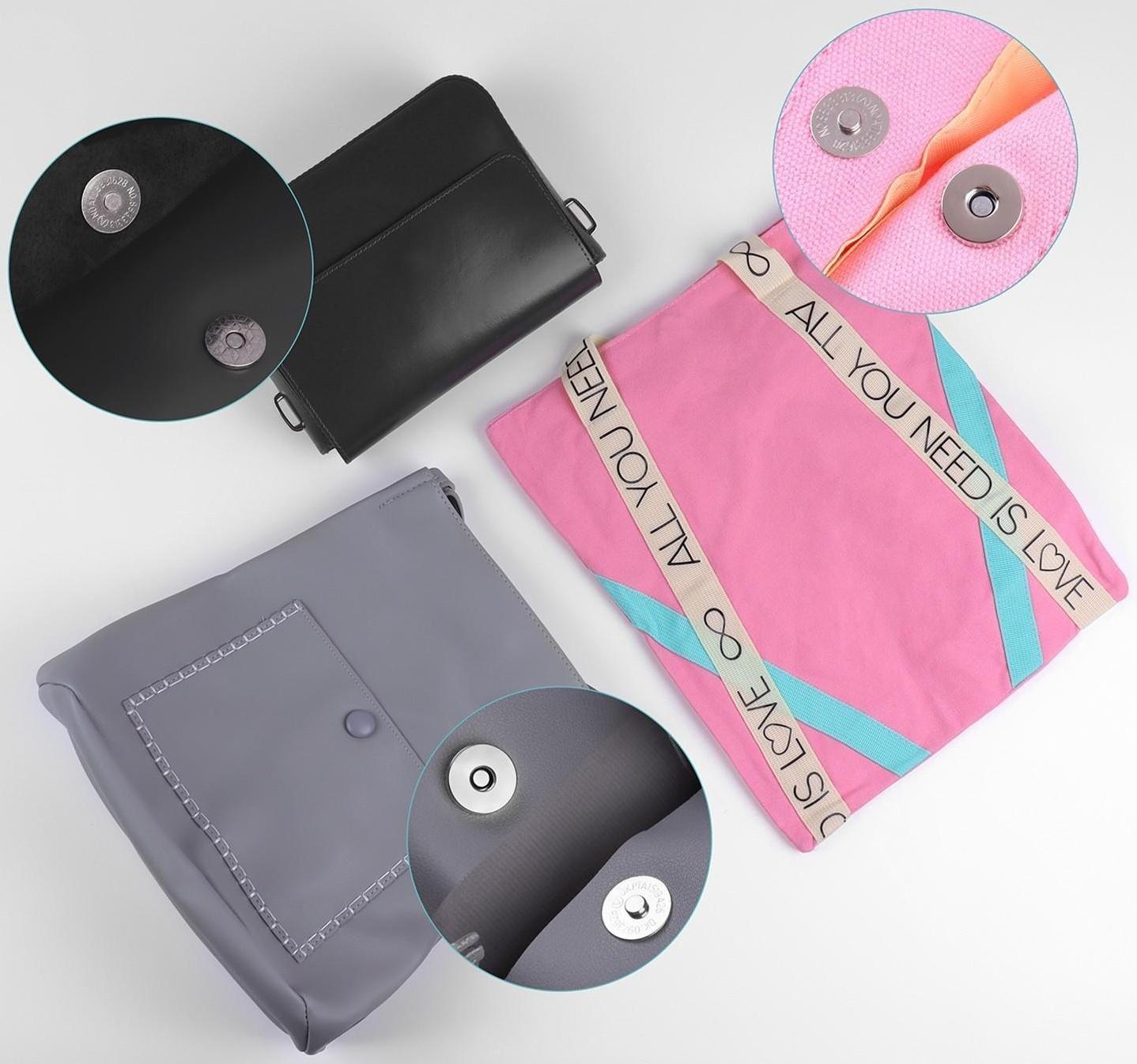 Кнопки магнитные, d = 18 мм, 10 шт, цвет серебряный