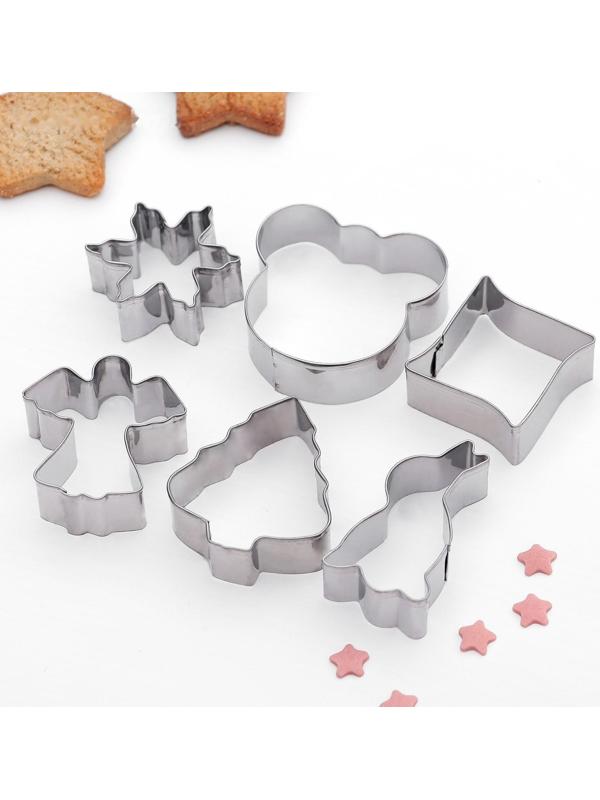 Набор форм для вырезания печенья Доляна «Ангел, мишка, ёлочка, зайчик», 6 предметов