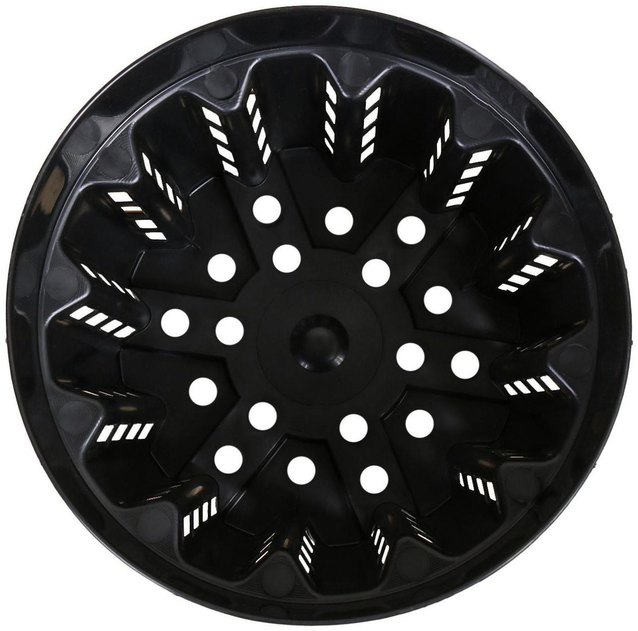 Горшок для рассады, 10 л, d = 28 см, h = 24,5 см, чёрный