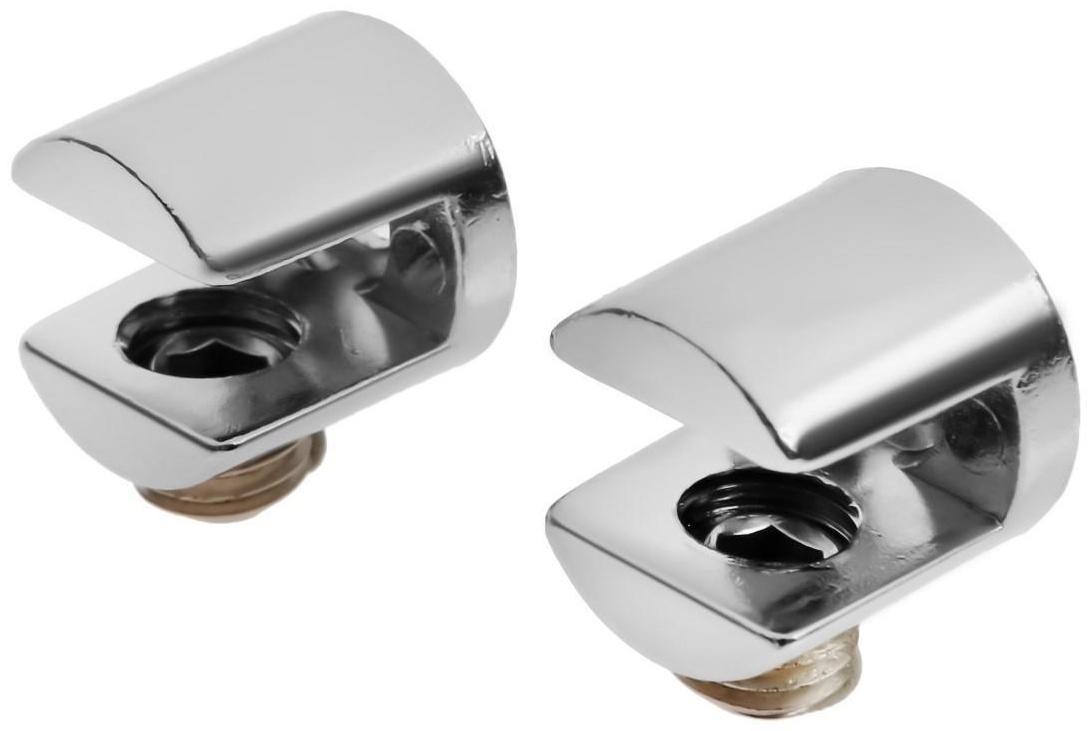 Полкодержатель PL003, H=8 мм, цвет хром, набор 2 шт.