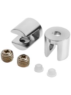 Полкодержатель PL003, H=8 мм, цвет хром, набор 2 шт.