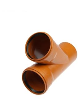 Тройник канализационный FLEXTRON, наружный, d=110 мм, 45°