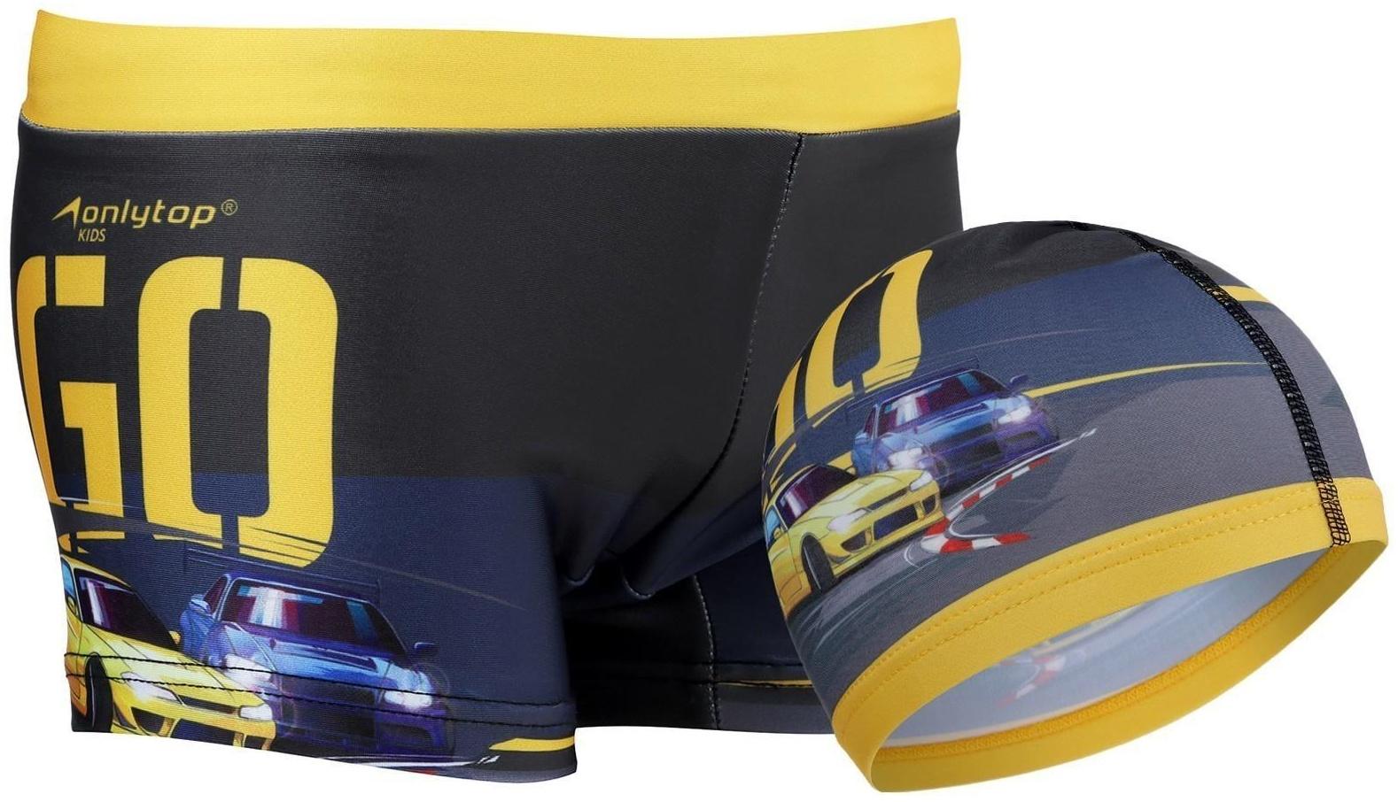 Комплект для плавания детский (плавки+шапочка) для мальчиков, размер 28, рост 116 см