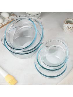 Набор кастрюль для запекания с крышкой Borcam, 3 предмета: 1 л, 1,5 л 2 л