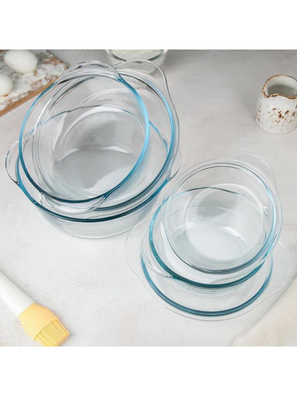 Набор кастрюль для запекания с крышкой Borcam, 3 предмета: 1 л, 1,5 л 2 л