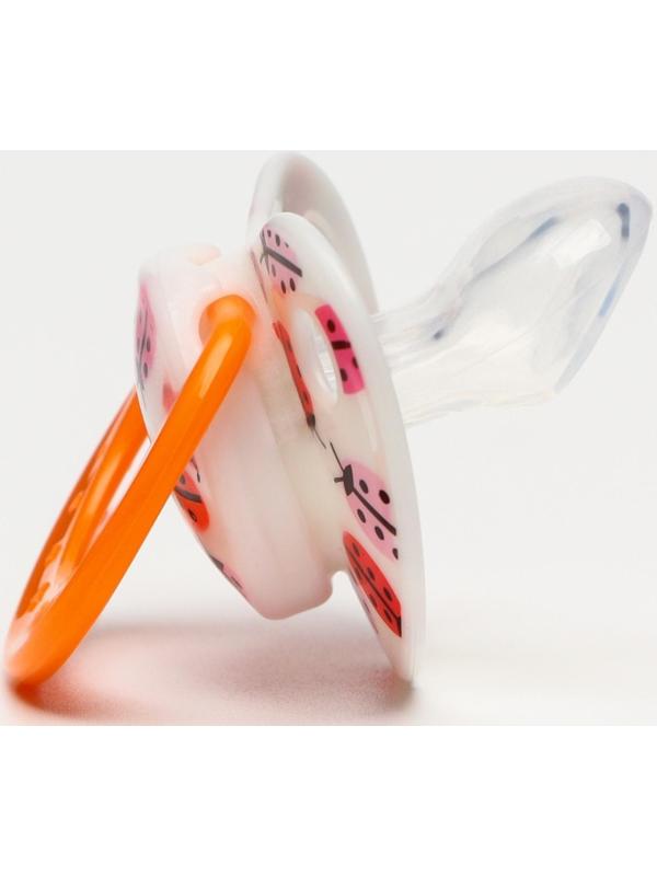 Соска-пустышка ортодонтическая, силикон, от 0 мес., с колпачком, «Божья коровка»