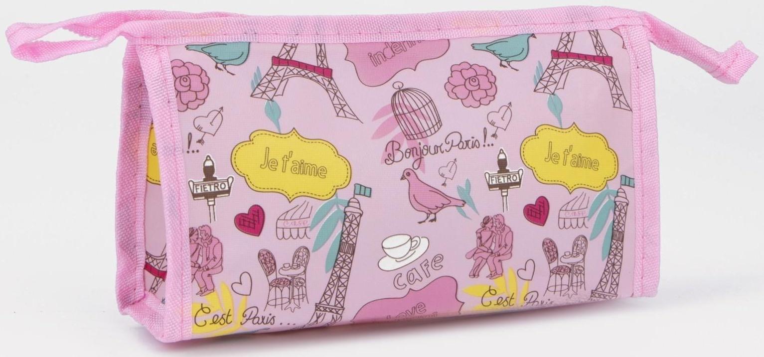 Косметичка на молнии, цвет розовый