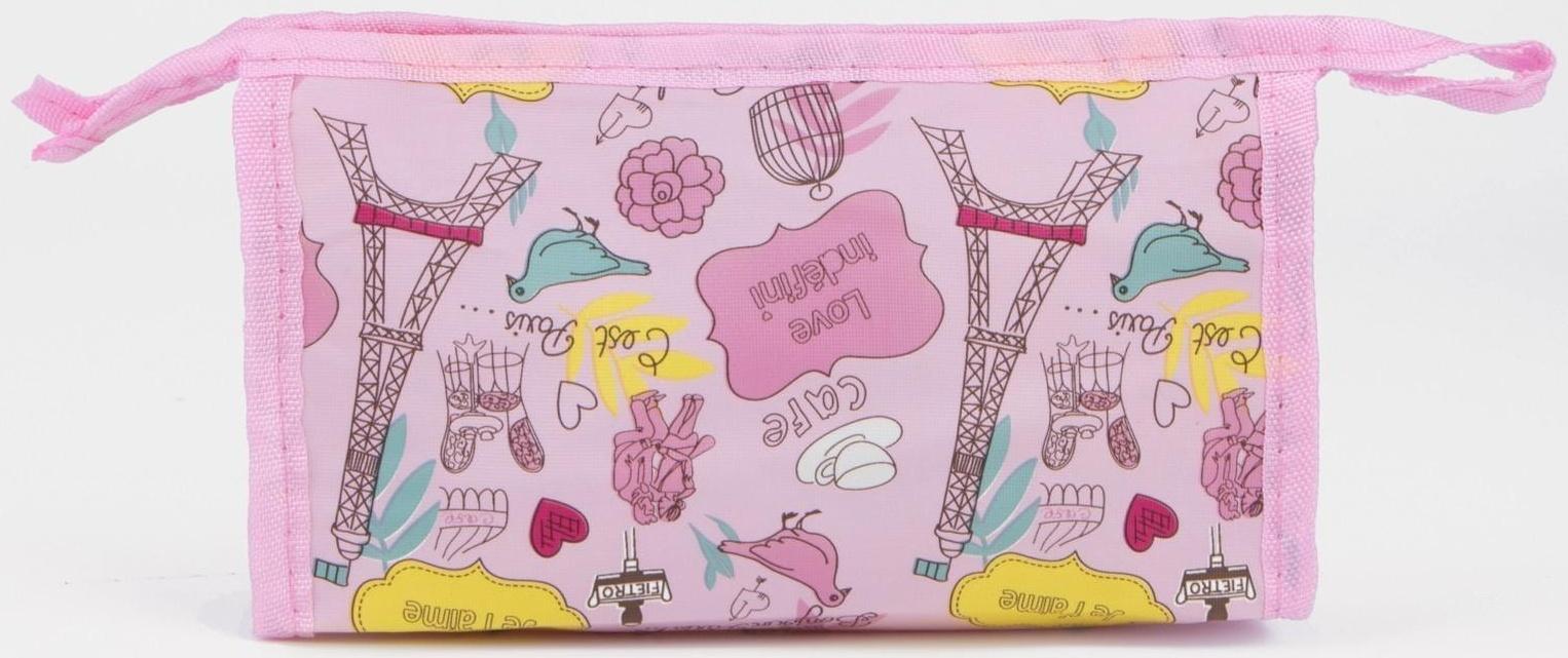 Косметичка на молнии, цвет розовый