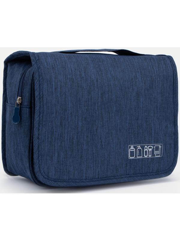 Косметичка-несессер на липучках, с крючком, цвет синий