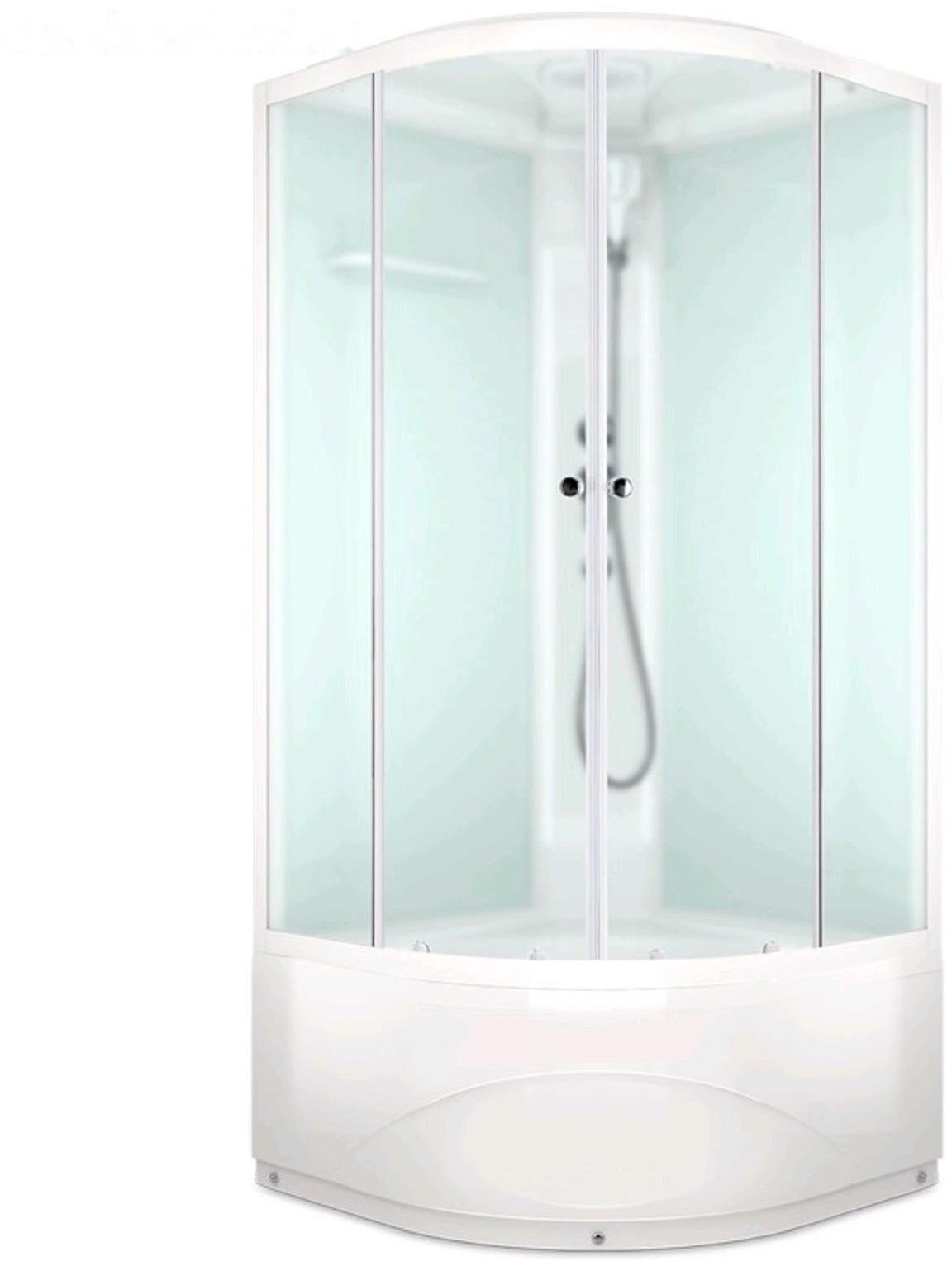 Душевая кабина DOMANI-Spa Delight 99, поддон 45 см, белые стенки, матированная, 90х90