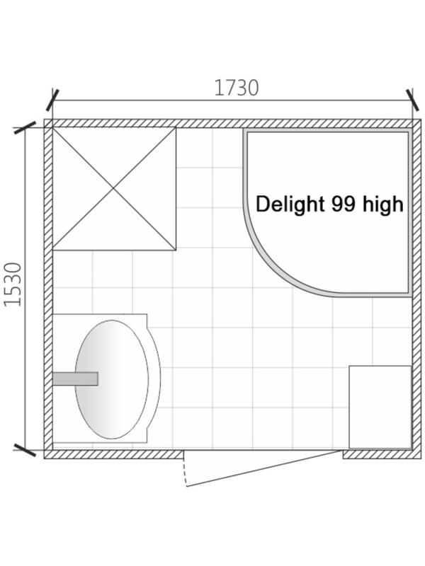 Душевая кабина DOMANI-Spa Delight 99, поддон 45 см, белые стенки, матированная, 90х90