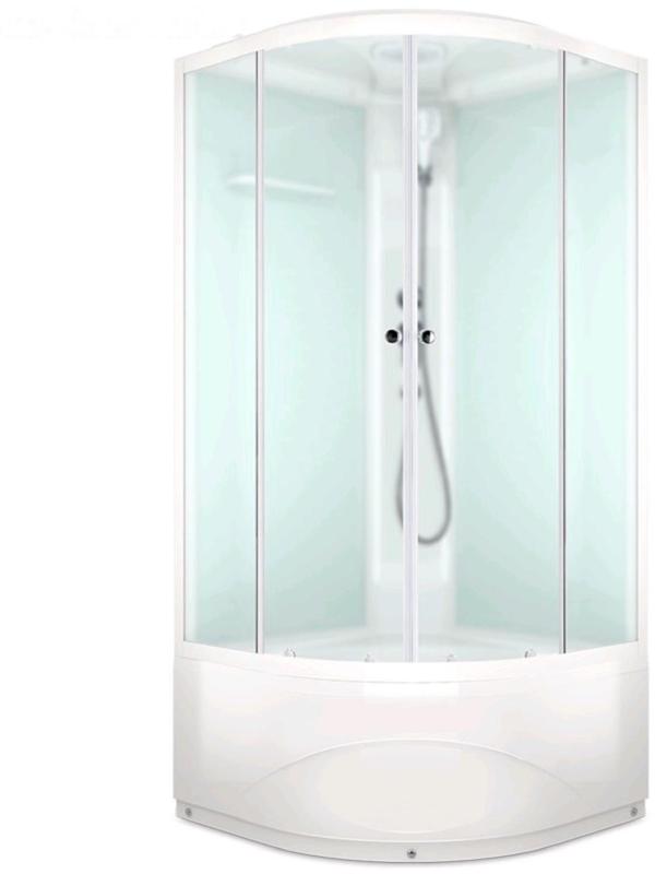 Душевая кабина DOMANI-Spa Delight 99, поддон 45 см, белые стенки, матированная, 90х90
