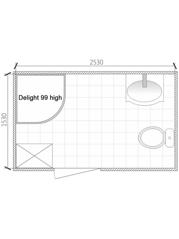 Душевая кабина DOMANI-Spa Delight 99, поддон 45 см, белые стенки, матированная, 90х90