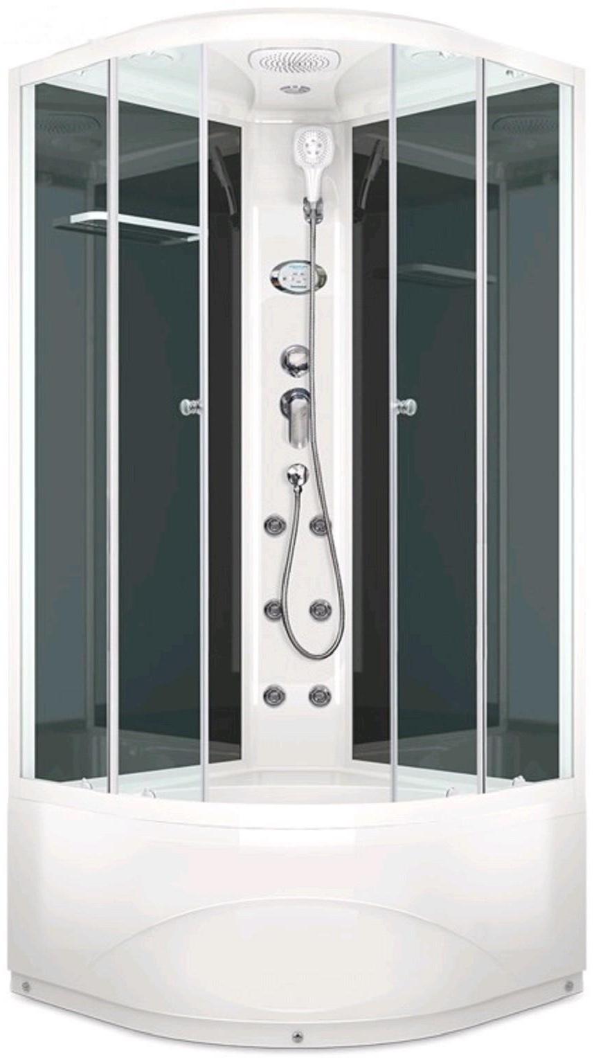 Душевая кабина DOMANI-Spa Delight 99 high, поддон 45см, черн. стенки, прозрачная, г/м, 90х90