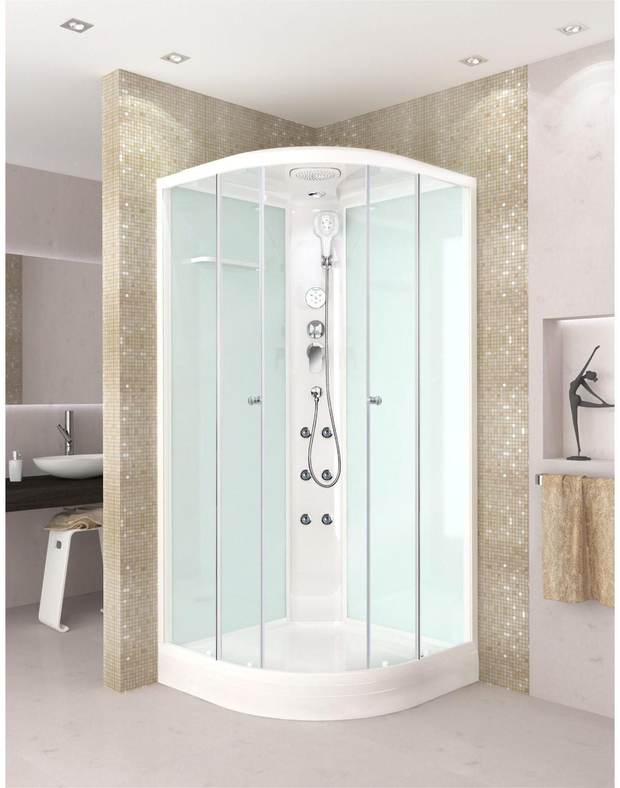 Душевая кабина DOMANI-Spa Delight 88, поддон 15 см, белые стенки, матовое стекло, 80х80