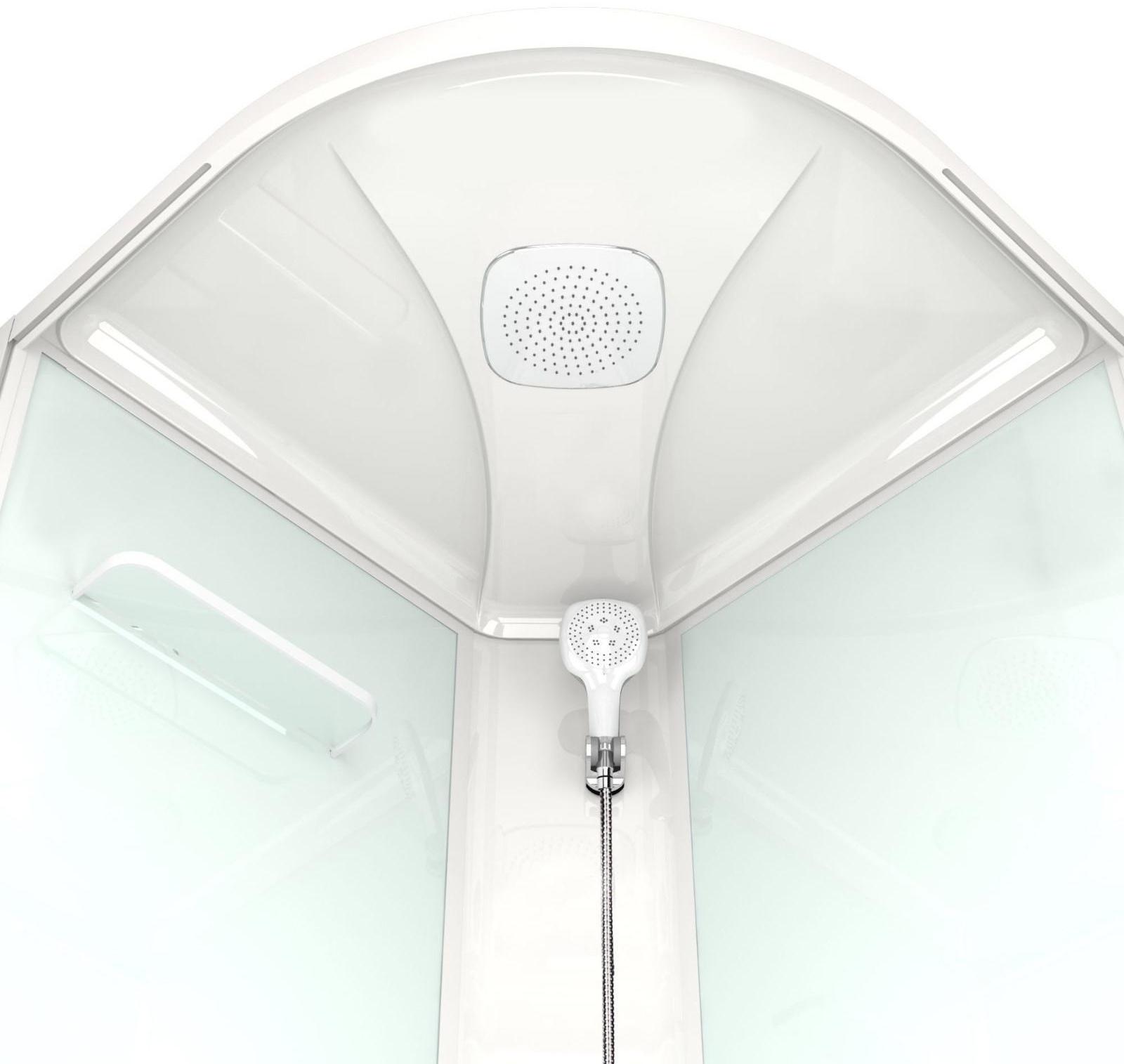 Душевая кабина DOMANI-Spa Delight 88, поддон 15 см, белые стенки, матовое стекло, 80х80