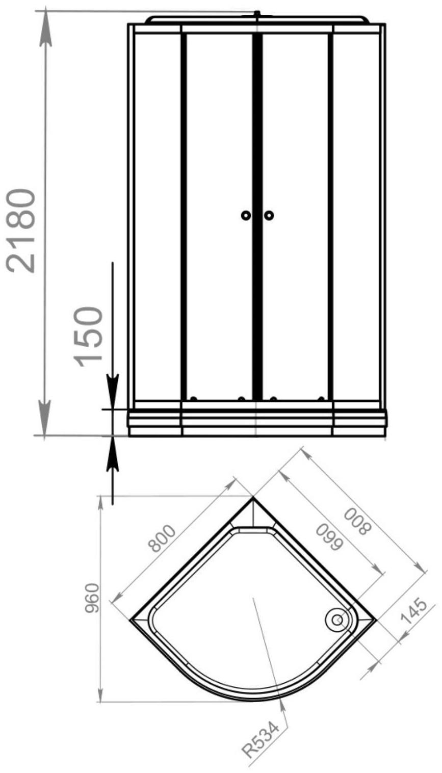 Душевая кабина DOMANI-Spa Delight 88, поддон 15 см, белые стенки, матовое стекло, 80х80
