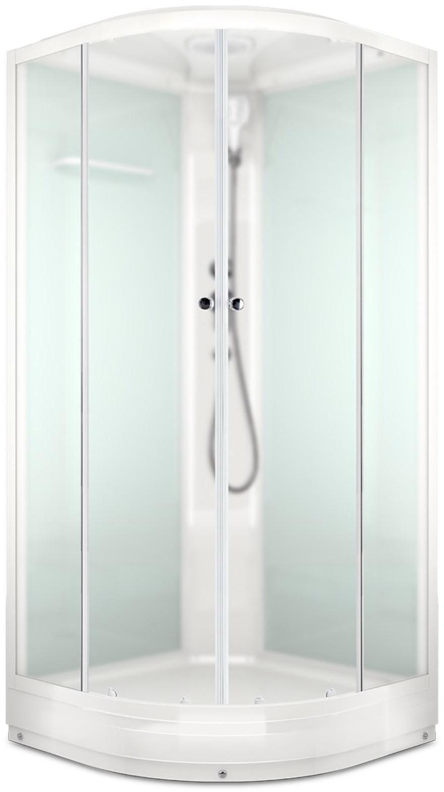 Душевая кабина DOMANI-Spa Delight 88, поддон 15 см, белые стенки, матовое стекло, 80х80