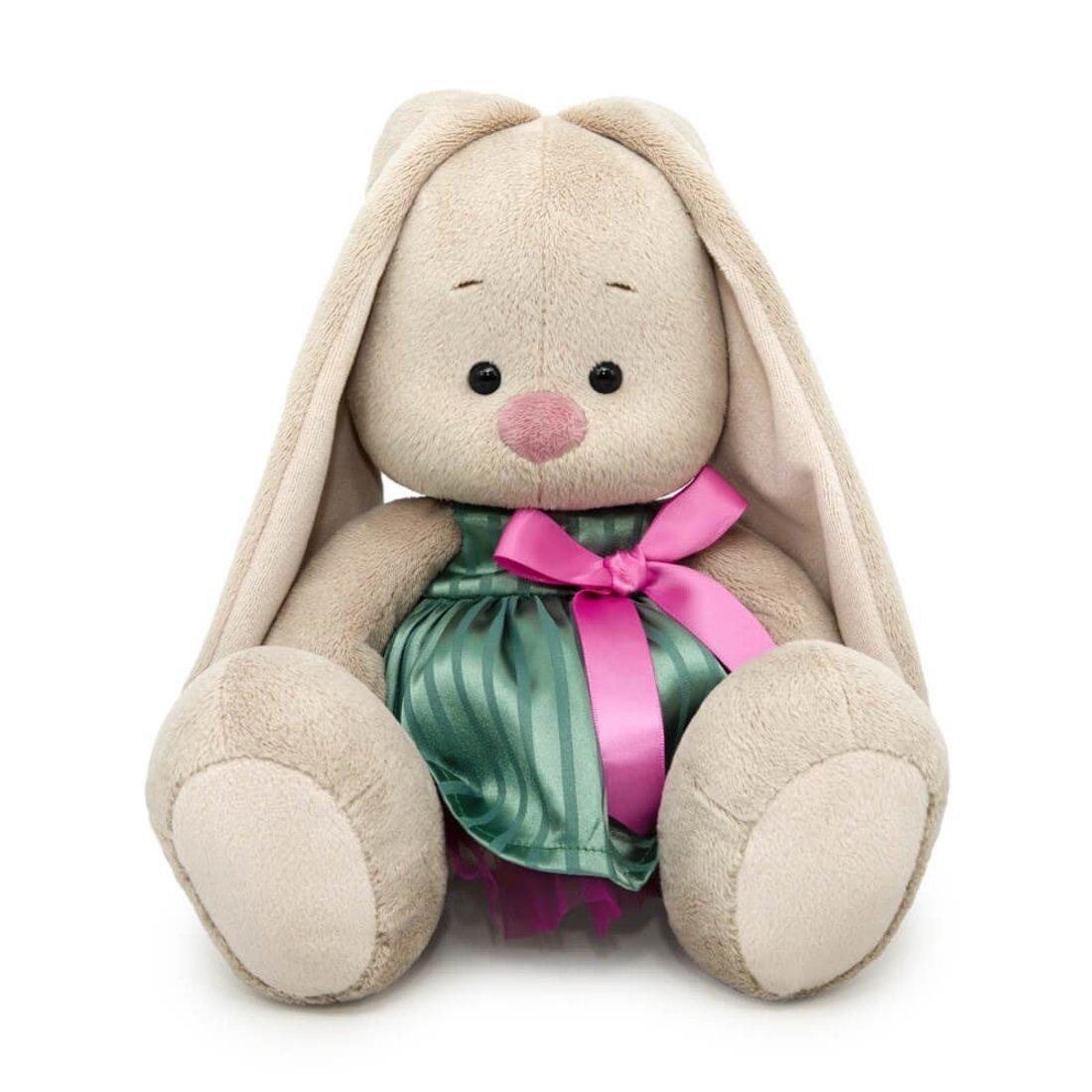 Зайка Ми в платье с атласным бантом 18 см