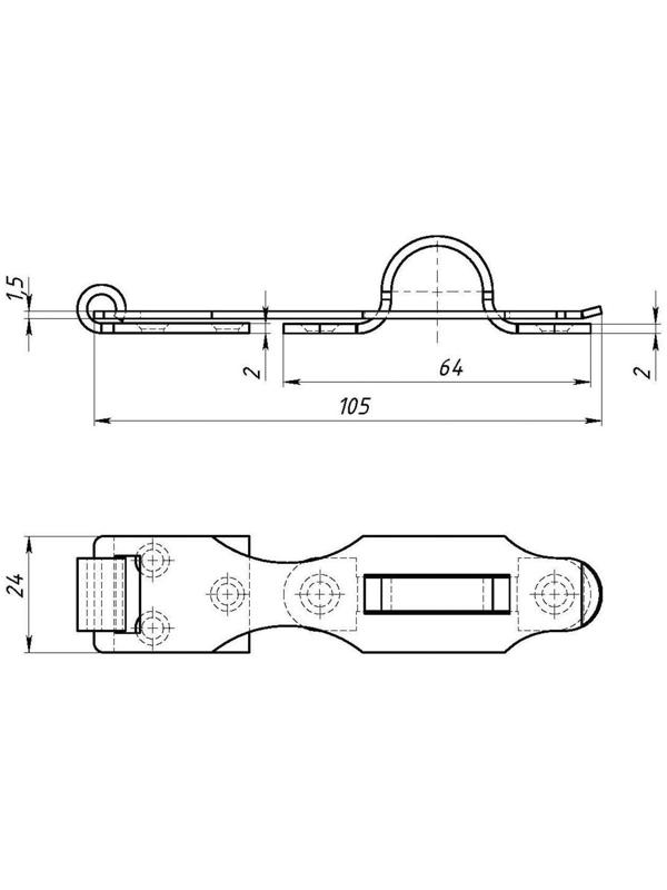Накладка дверная ТУНДРА НД, 105 мм, без покрытия, 1 шт.