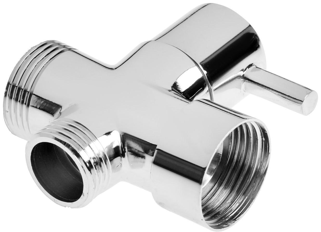 Дивертор ZEIN Z744, для смесителя, корпус латунь, круглая гайка, цвет хром