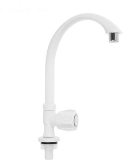 Кран на одну воду ZEIN Z2021, пластик, хромированный аэратор, высокий R-образный излив