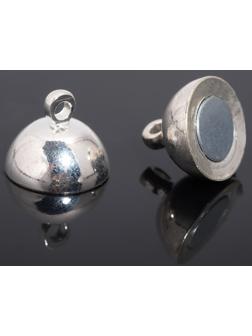 Замок-концевик магнитный 16*10мм, петель=1,2мм, шарик, цвет серебро