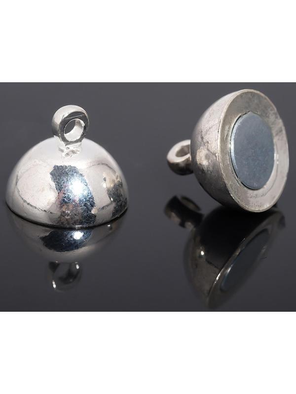 Замок-концевик магнитный 16*10мм, петель=1,2мм, шарик, цвет серебро