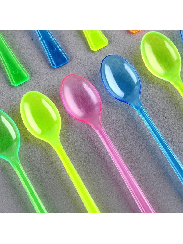 Ложки пластиковые, набор 12 шт., цвета МИКС