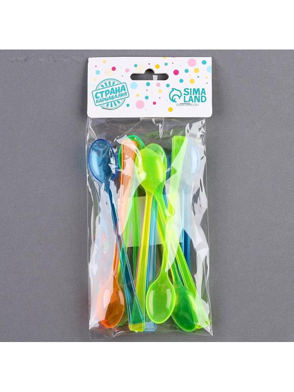 Ложки пластиковые, набор 12 шт., цвета МИКС