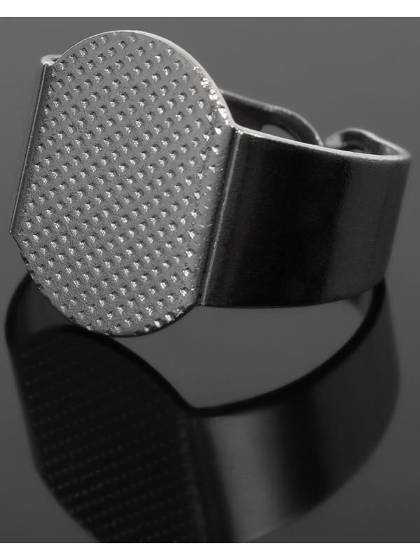 Основа для кольца регулируемая с платформой 15,3*12мм, цвет стальной