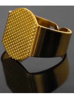 Основа для кольца регулируемая с платформой 15,3*12мм, цвет золото