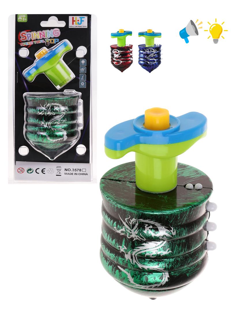 Юла, свет, эл. пит. AG10х6 вх. в компл., в ассорт., блистер