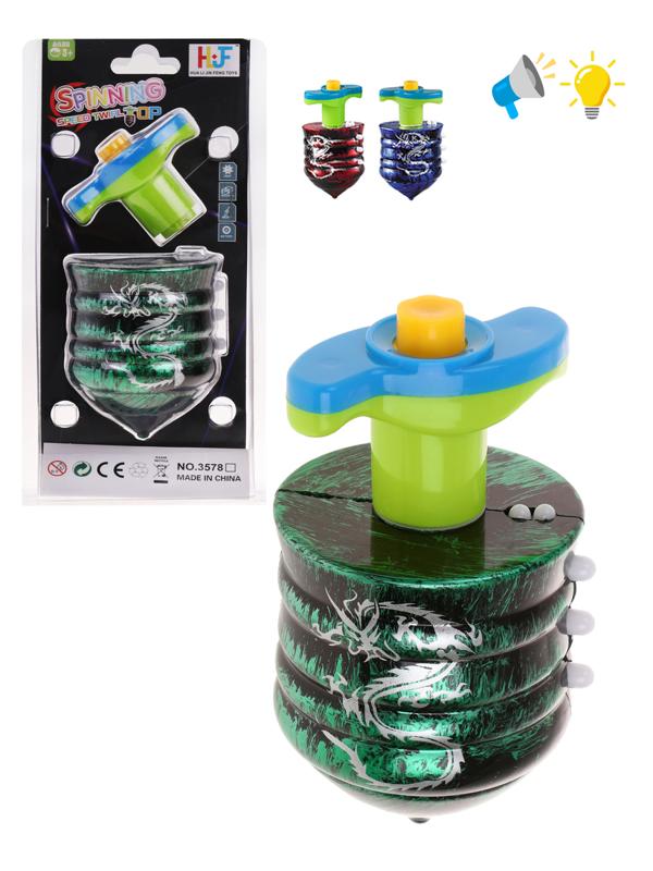 Юла, свет, эл. пит. AG10х6 вх. в компл., в ассорт., блистер