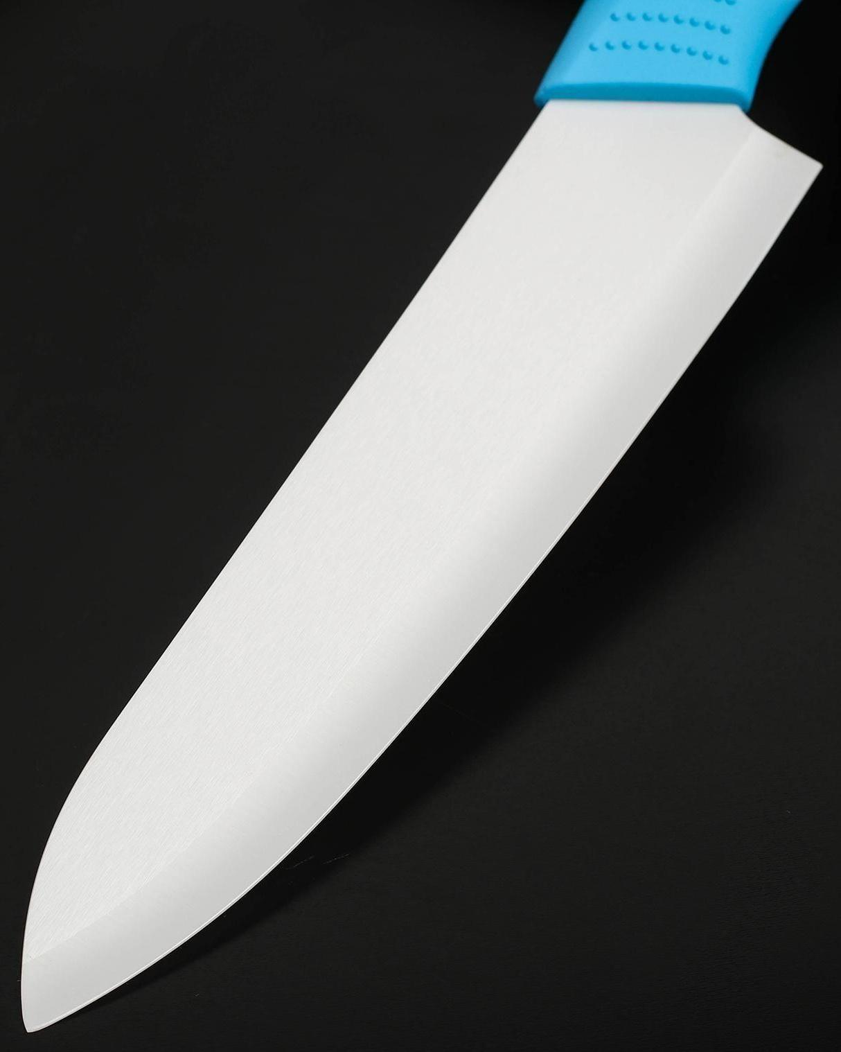 Нож керамический Доляна «Симпл», лезвие 15 см, ручка soft touch, цвет синий