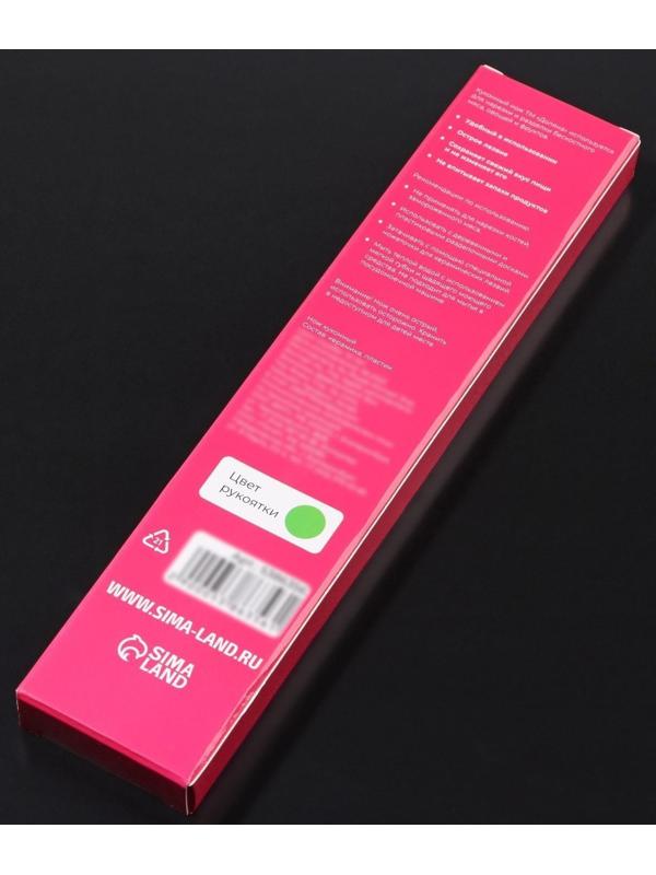 Нож керамический Доляна «Симпл», лезвие 15 см, ручка soft touch, цвет зелёный