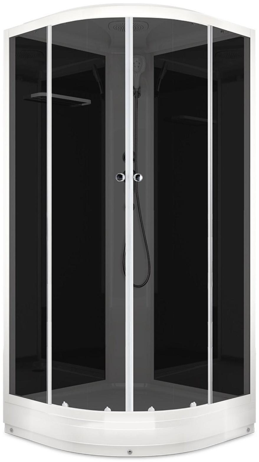 Душевая кабина DOMANI-Spa Delight 88, поддон 15см, черные стенки, тонированное стекло, 80х80