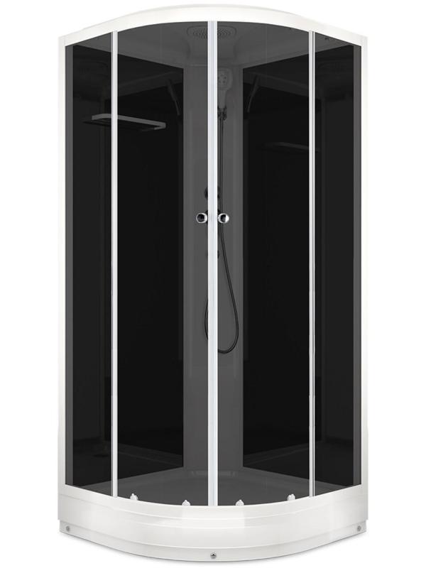 Душевая кабина DOMANI-Spa Delight 88, поддон 15см, черные стенки, тонированное стекло, 80х80
