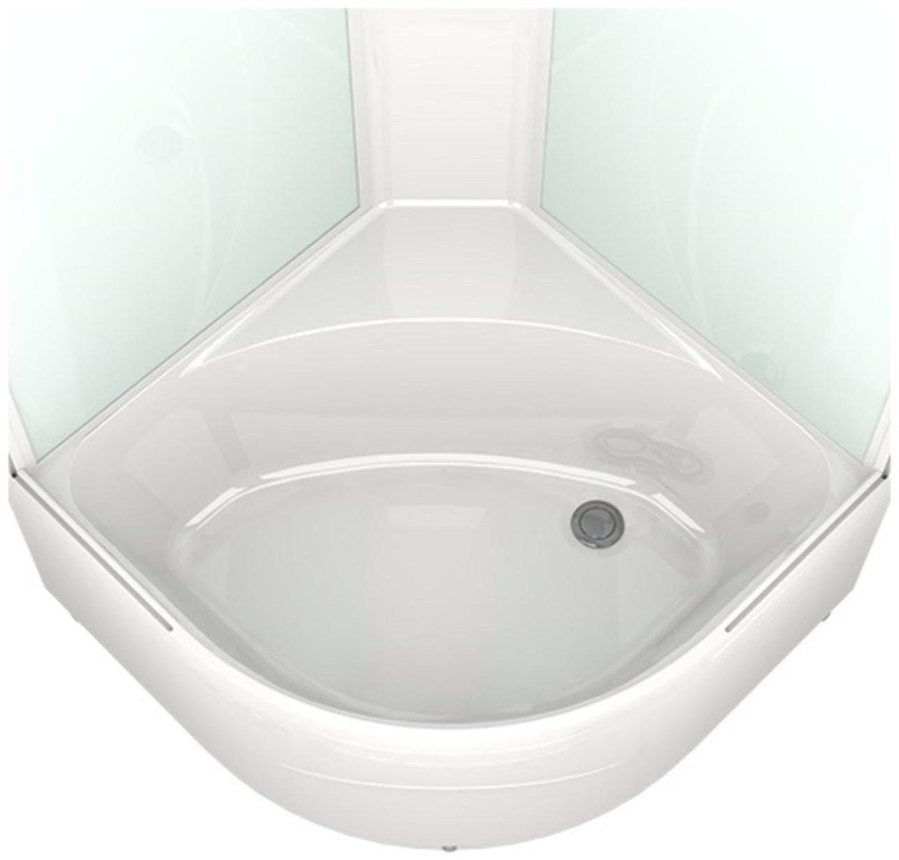 Душевая кабина DOMANI-Spa Delight 88 high, поддон 45 см, белые стенки, матированная, 80х80