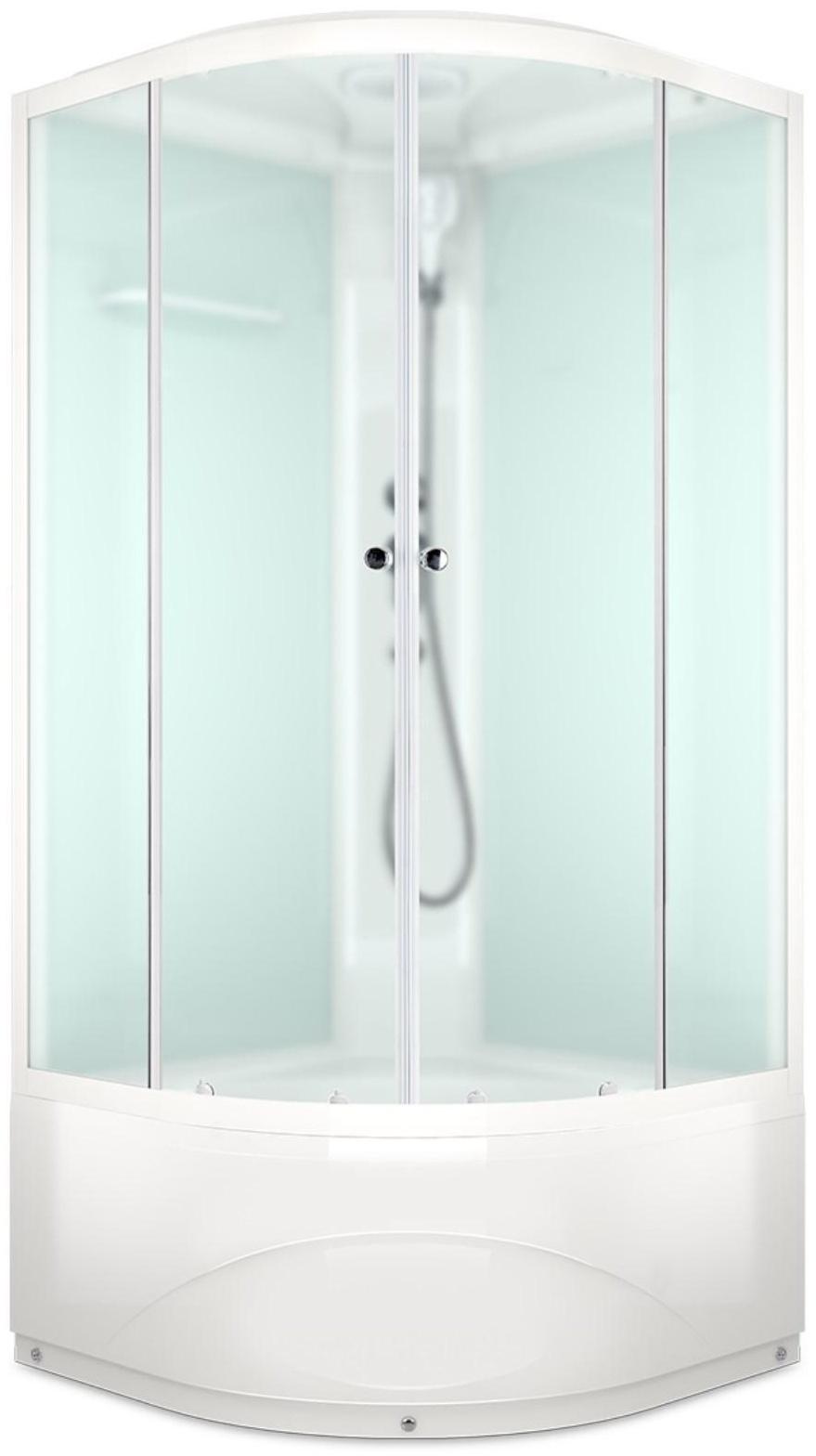 Душевая кабина DOMANI-Spa Delight 88 high, поддон 45 см, белые стенки, матированная, 80х80