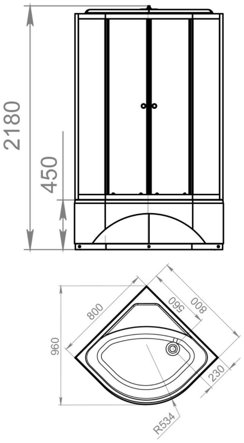 Душевая кабина DOMANI-Spa Delight 88 high, поддон 45 см, белые стенки, матированная, 80х80