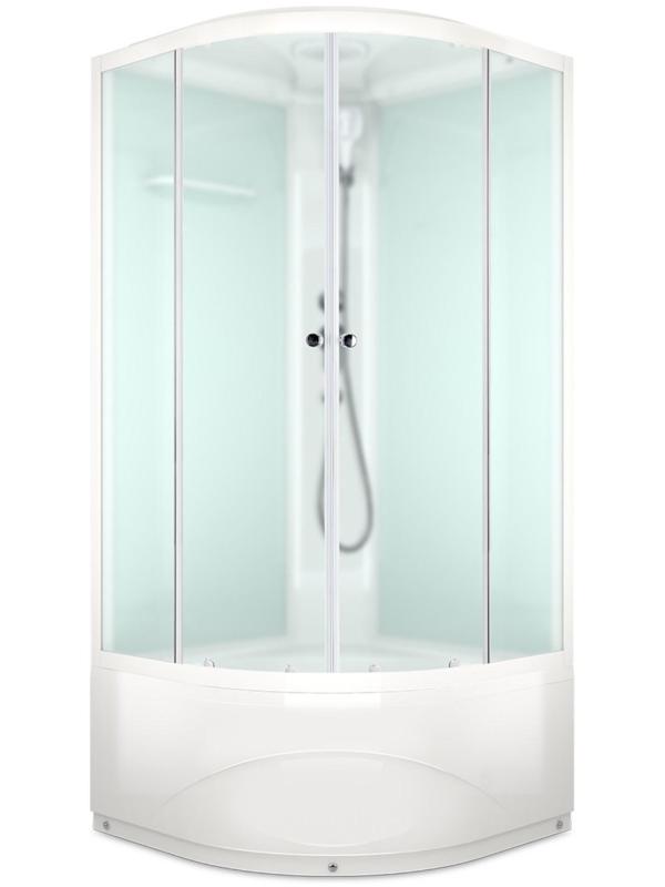 Душевая кабина DOMANI-Spa Delight 88 high, поддон 45 см, белые стенки, матированная, 80х80