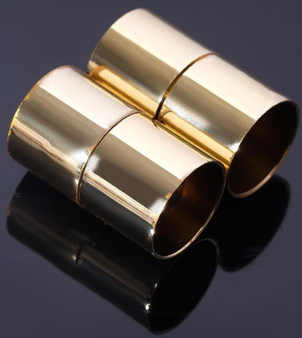 Замок-концевик магнитный, L=20мм, вн.D=12мм, (набор 2шт), цвет золото