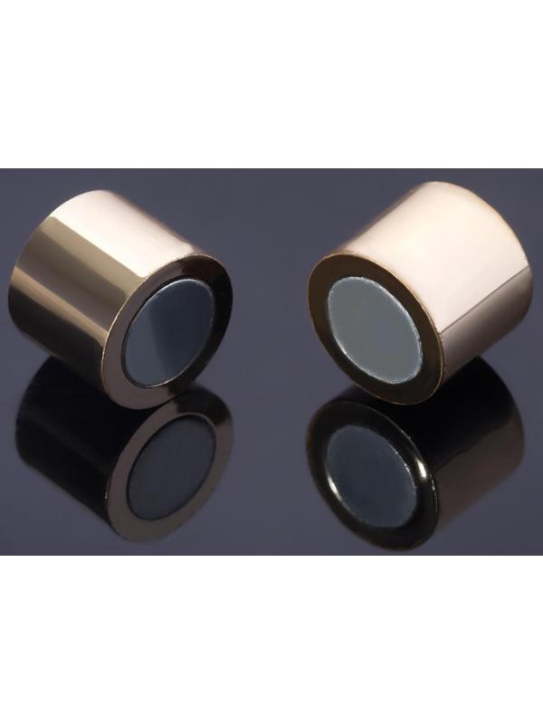 Замок-концевик магнитный, L=20мм, вн.D=12мм, (набор 2шт), цвет золото