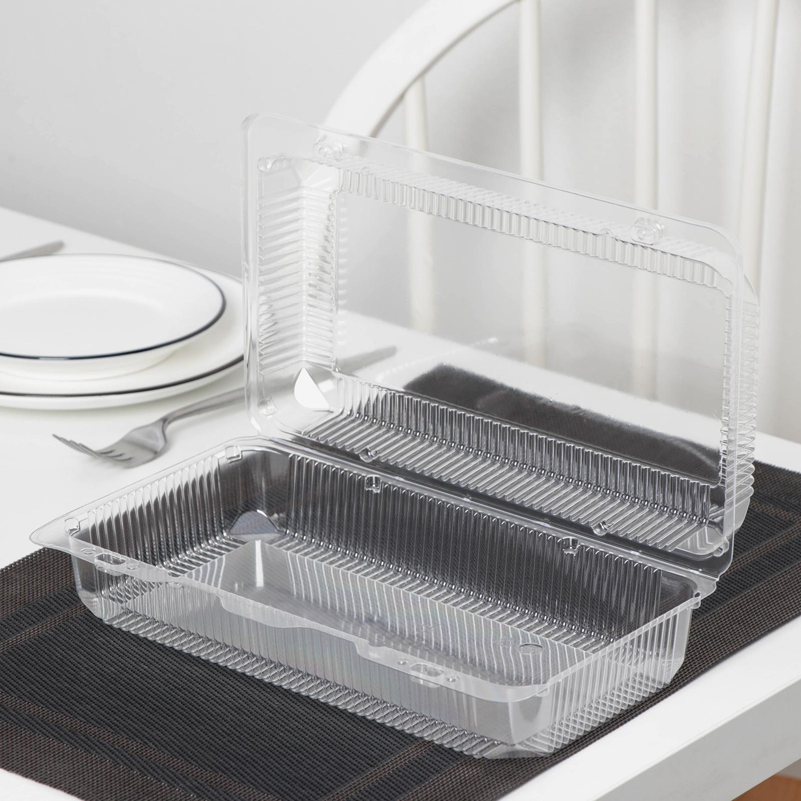 Контейнер одноразовый с неразьёмной крышкой, 26,6×15,2×8 см, цвет прозрачный