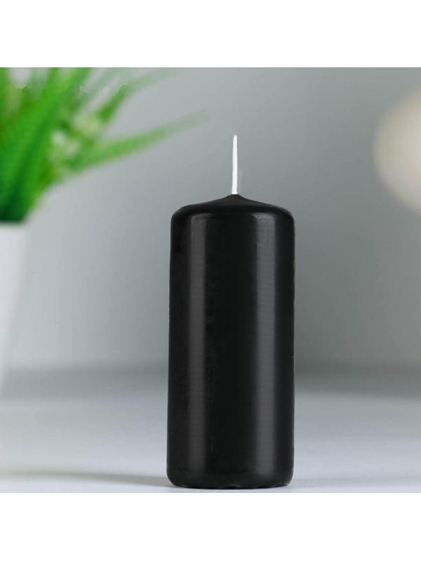 Набор свечей - цилиндров, 4х9 см, набор 2 шт, чёрная