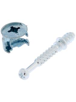 Набор ТУНДРА krep №1 для стяжки фасада для ДСП 16 мм, цинк, 4 шт.